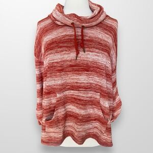 Ruby Rd‎ Womens Size XL Top Shirt Knit Cowlneck Lightweight Sweater Striped